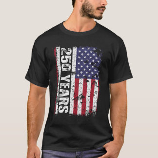  America 250 Years Retro Flag 250th Anniversary T-Shirt