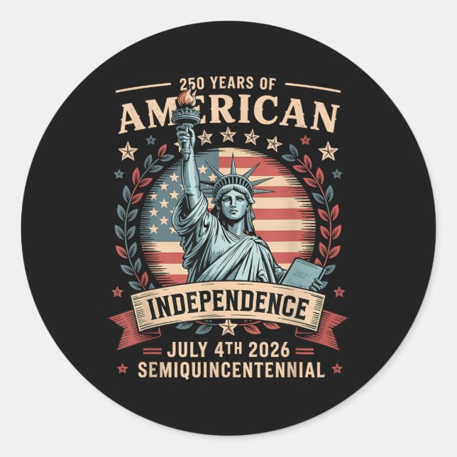 America 250th Anniversary 250 Years America  Runder Aufkleber (Vorderseite)