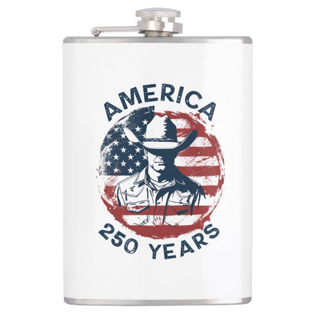 America 250th Anniversary Cowboy 1776-2026 Flachmann (Vorderseite)