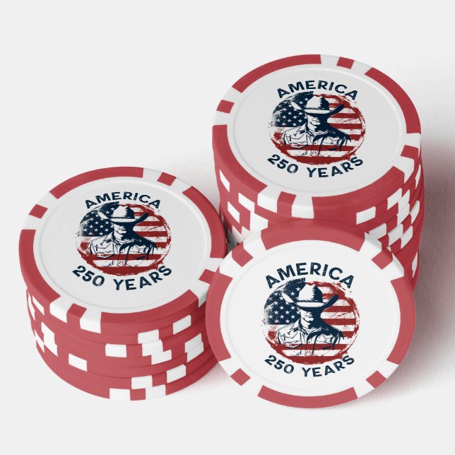 America 250th Anniversary Cowboy 1776-2026 Pokerchips (Stapel)