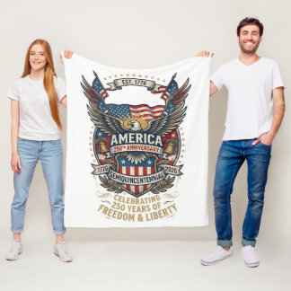 America 250th Anniversary Patriotic 1776 Freedom Fleecedecke