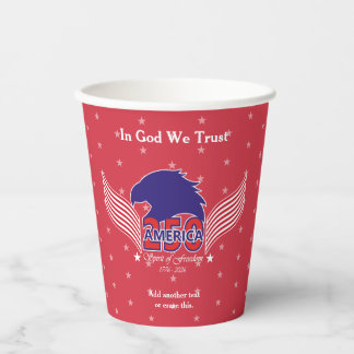America 250th-Spirit of Freedom-Red-Editable Text Pappbecher