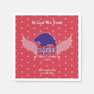 America 250th-Spirit of Freedom-Red-Editable Text Serviette