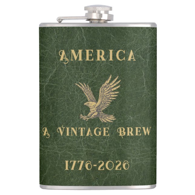 America a Vintage Brew Eagle 1775 - 2026  Flachmann (Vorderseite)