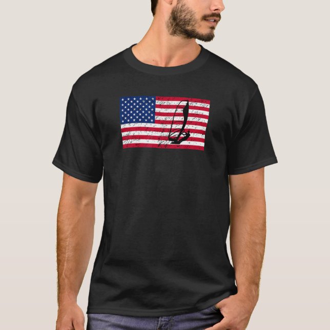 America American Windsurfer Windsurfing T-Shirt (Vorderseite)