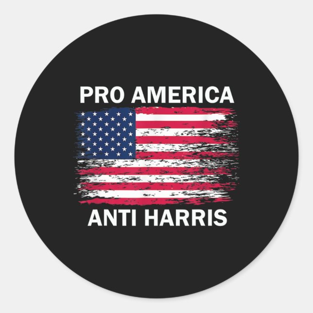 America Anti Kamala Flag Kamala Harris Anti Harris Runder Aufkleber (Vorderseite)