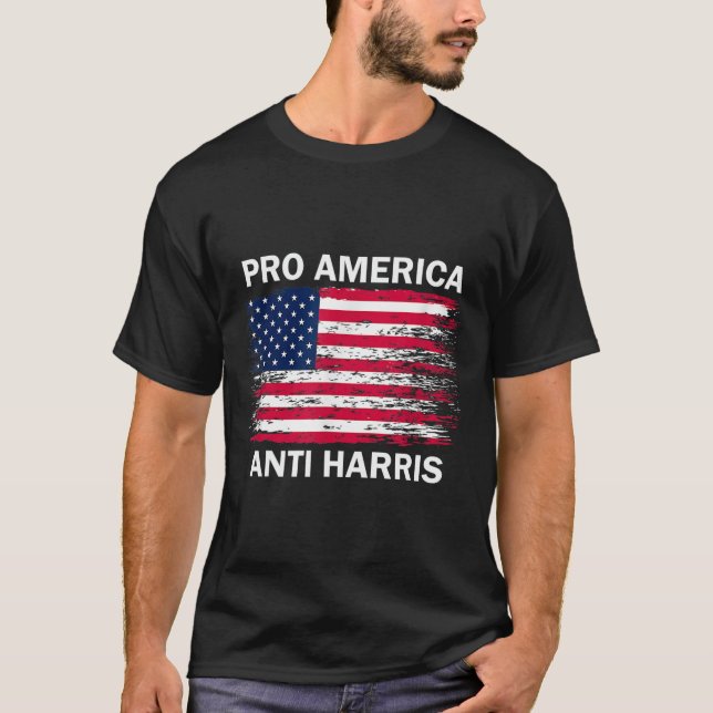 America Anti Kamala Flag Kamala Harris Anti Harris T-Shirt (Vorderseite)