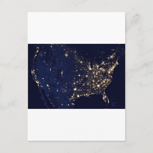 America at Night Postkarte (Vorderseite)