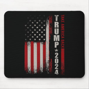 America Back American Flag Trump 2024 Men Women Gi Mousepad