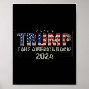 America Back American Flag Trump 2024 Men Women Gi Poster