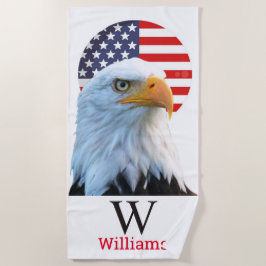 AMERICA BALD EAGLE Monogramm Strandtuch