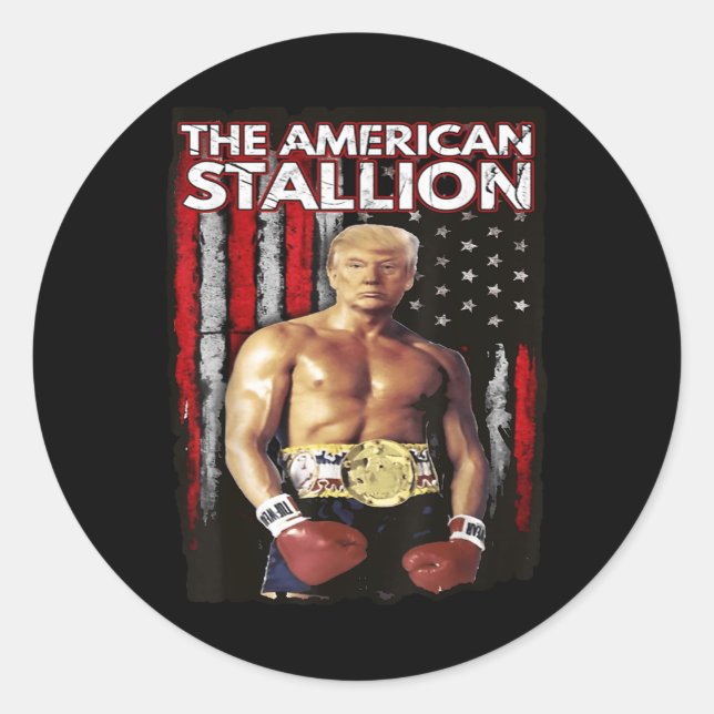 America Boxer Trump Rocky Trump Meme Trump 2024 , Runder Aufkleber (Vorderseite)