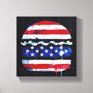America Burger (Schwarze Malerei Nr. 3) Leinwanddruck