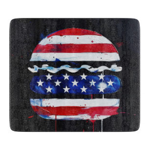 America Burger (Schwarze Malerei Nr. 3) Schneidebrett