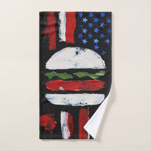 America Burger (Schwarzes Gemälde Nr. 7) Handtuch