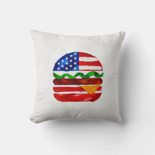 America Burger (Weiße Malerei Nr. 1) Kissen