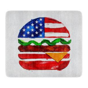 America Burger (Weiße Malerei Nr. 1) Schneidebrett