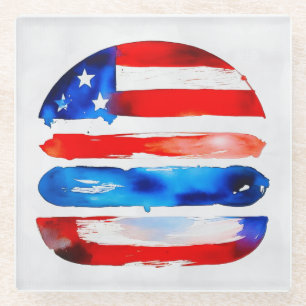 America Burger (Weißes Gemälde Nr. 3) Glasuntersetzer