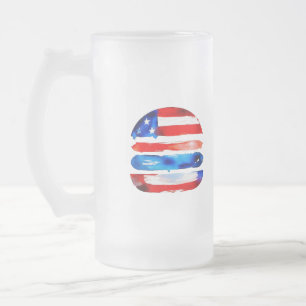 America Burger (Weißes Gemälde Nr. 3) Mattglas Bierglas