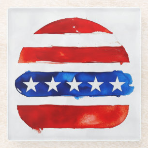 America Burger (Weißes Gemälde Nr. 4) Glasuntersetzer