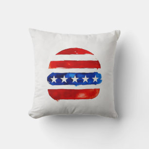 America Burger (Weißes Gemälde Nr. 4) Kissen