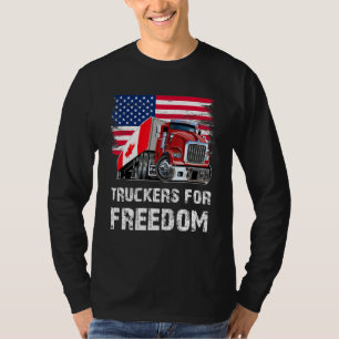 America & Canada Freedom Convoy 2022 Trucker Vinta T-Shirt