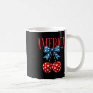 America Cherries Us Flag Coquette Bow Cherry 4. O Kaffeetasse