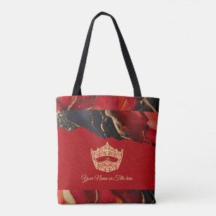 America Crown Ink Marble Tote Bag Tasche