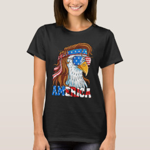 America Eagle 4. Juli Mullet American Flag USA T-Shirt