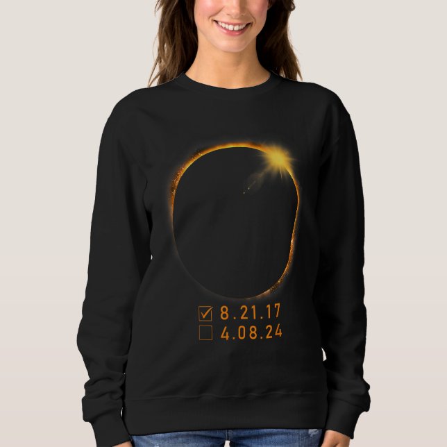 America Eclipse Checklist 4 08 24 Total Solar Ecli Sweatshirt (Vorderseite)