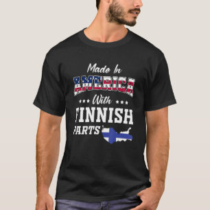 America Finland Parts Finland Map USA Flag Ancestr T-Shirt