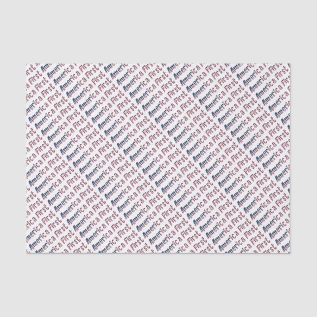 America First American Flag Typografy Patriotic Seidenpapier (Vorderseite)