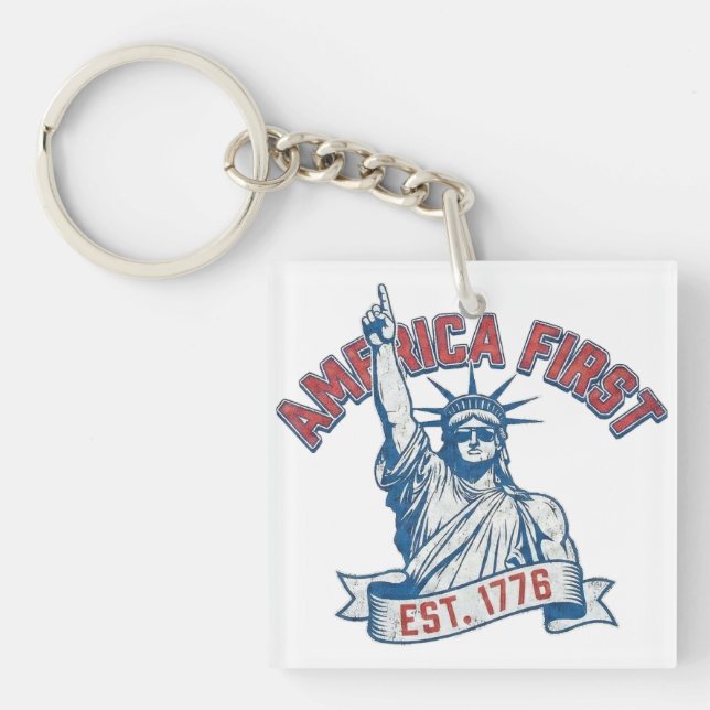 AMERICA FIRST - Est. 1776 Schlüsselanhänger (Vorderseite)