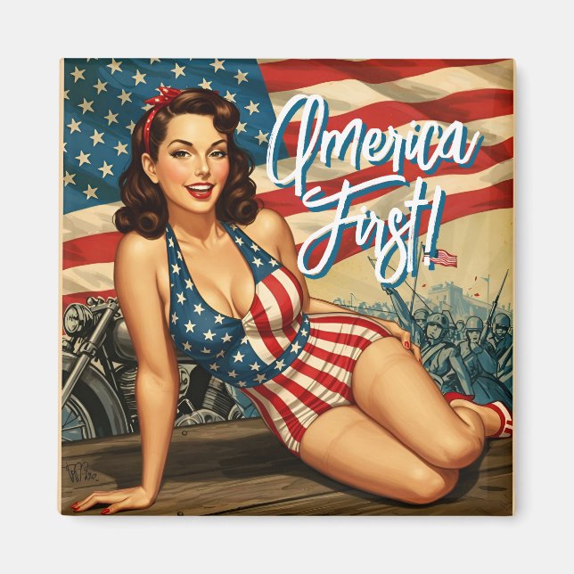 America First Susan Lee Square Magnet (Vorne)