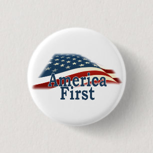 America First USA Flag Button