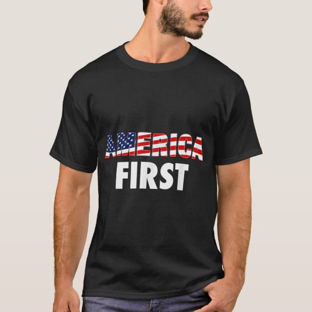 America First USA Flag Clothing Companies Business T-Shirt (Vorderseite)