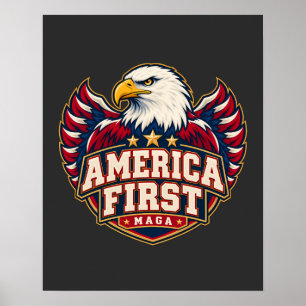 America First Varsity Eagle Patriotisches Poster