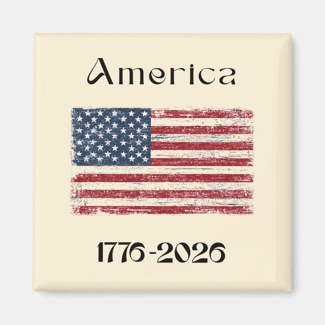 America Flag 1776 to 2026 USA 250th Anniversary  Magnet (Vorne)