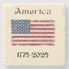 America Flag 1776 to 2026 USA 250th Anniversary  Steinuntersetzer