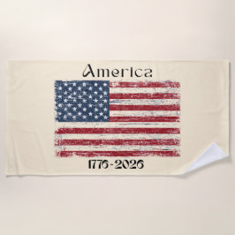 America Flag 1776 to 2026 USA 250th Anniversary  Strandtuch