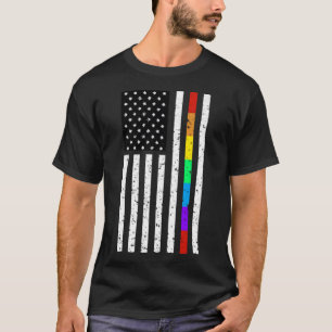 America Flag LGBT Gay Pride Gift USA T-Shirt