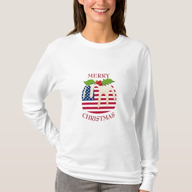 AMERICA FLAG Weihnachtszeit T-Shirt (Vorderseite)