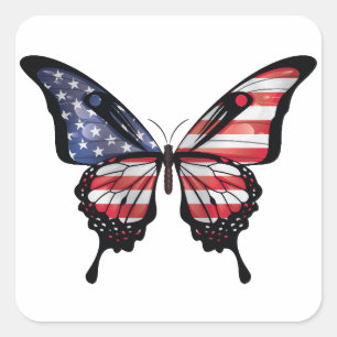America Frack Butterfly Flag Sticker