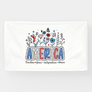 America Freedom Brave Unabhängigkeit Power 4. Juli Banner