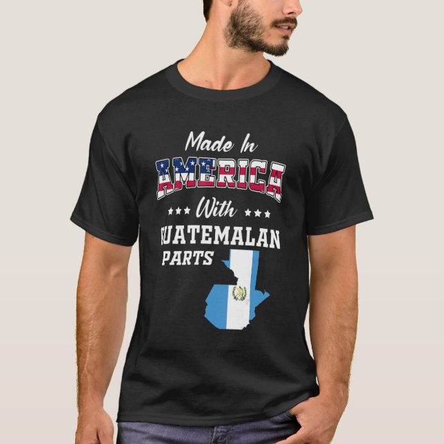 America Guatemala Teile Guatemala Karte USA Flagge T-Shirt (Vorderseite)