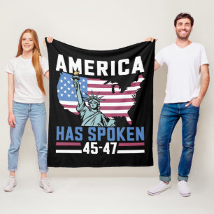 America Hat Gesprochen 45 47 Trump Präsident Vinta Fleecedecke