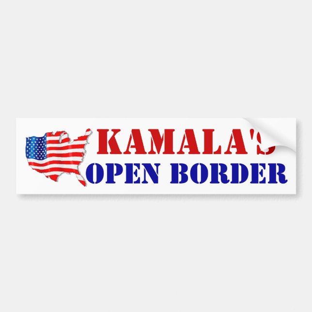 AMERICA KAMALA'S OPEN BORDER USA! Flagge Autoaufkleber (Vorne)