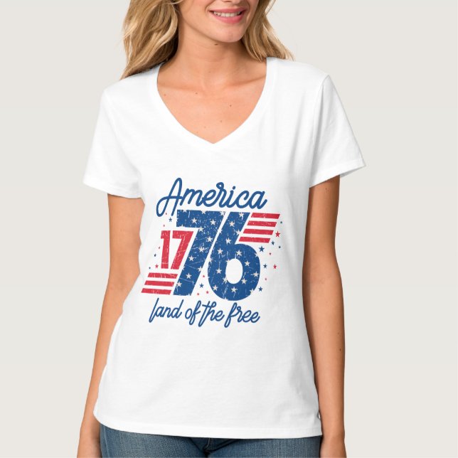America Land Of The Free  T-Shirt (Vorderseite)