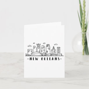 America Louisiana New Orleans Skyline Silhouette Karte
