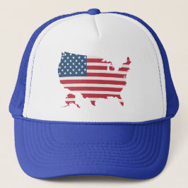 America Map USA Flag Patriotic Snapback Hat Truckerkappe